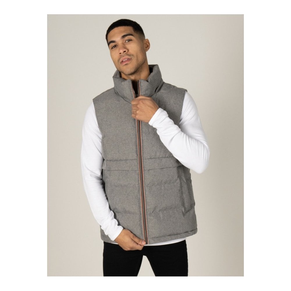 LUKE 1977 M500755 EGRIT QUILTED GILET MID MARL GREY
