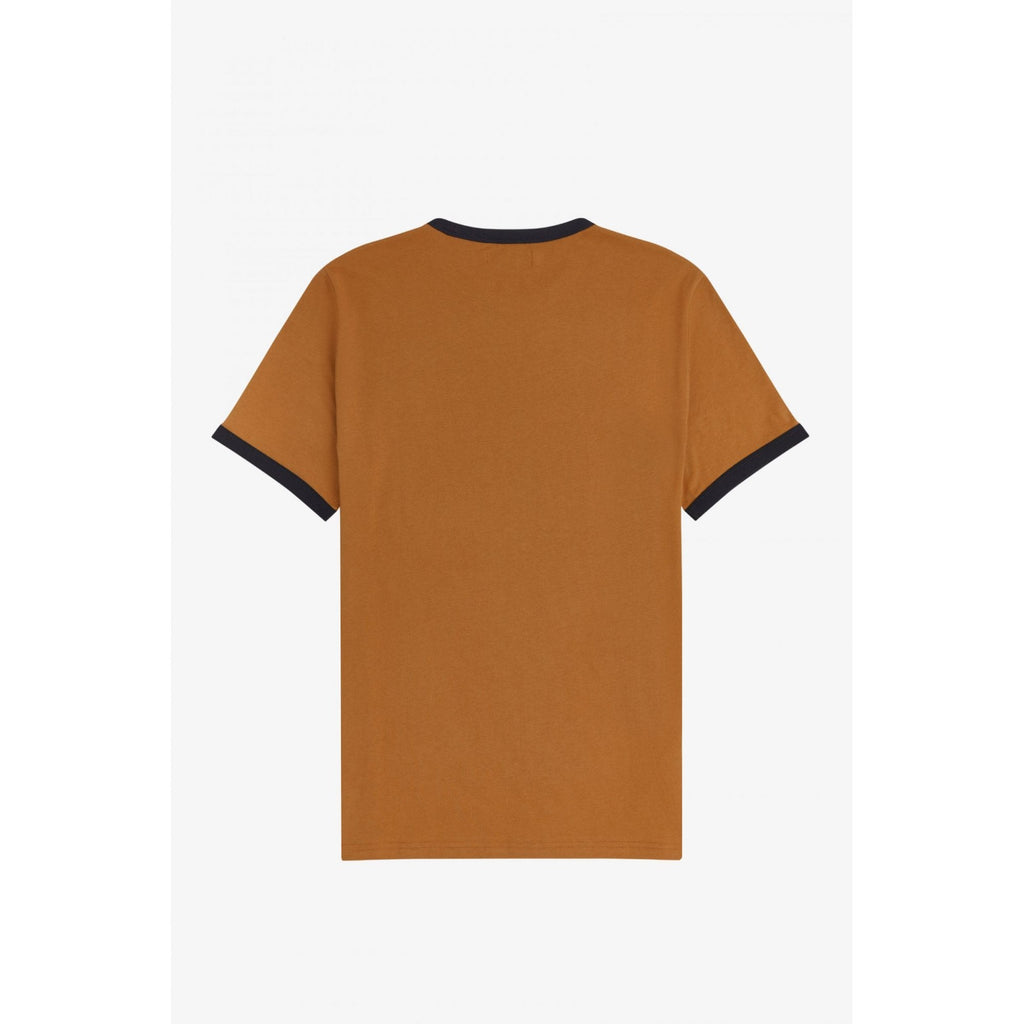 FRED PERRY M3519 RINGER T-SHIRT DARK CARAMEL