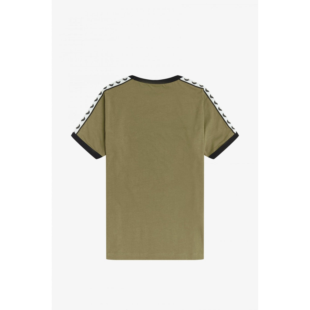 FRED PERRY M6347 TAPED RINGER T-SHIRT SAGE