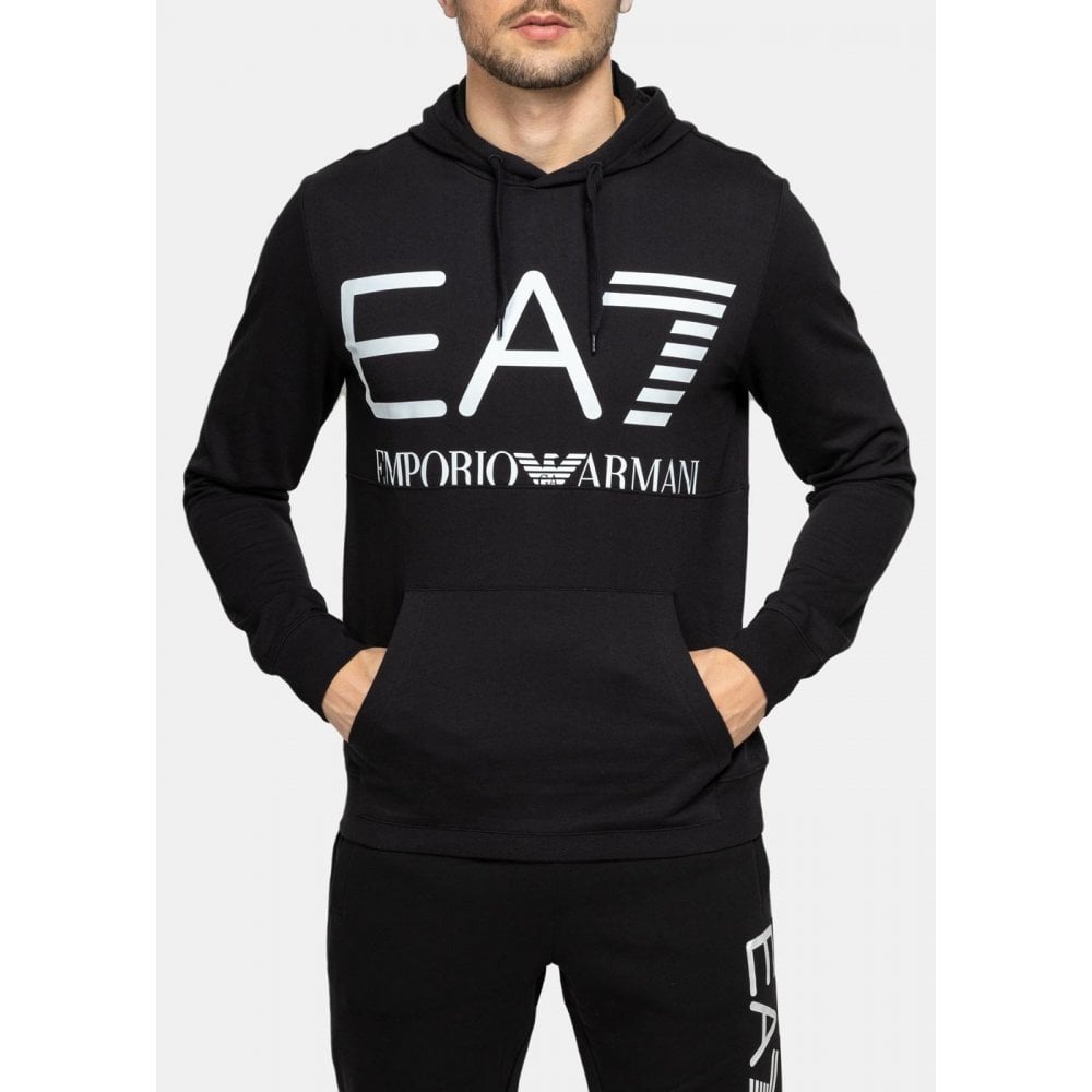 EMPORIO ARMANI EA7 6KPM69 LOGO HOODIE BLACK