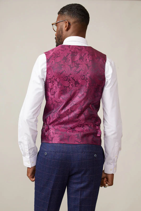 Marc Darcy Kelvin Waistcoat Berry