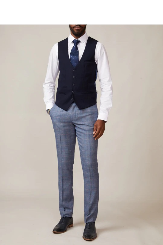 Marc Darcy Kelvin Single Breasted Waistcoat Navy