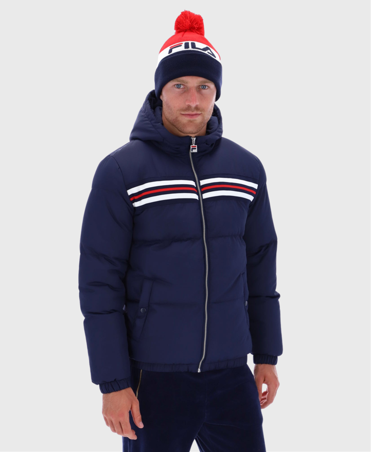 Fila Jake Puffer Jacket Navy Red