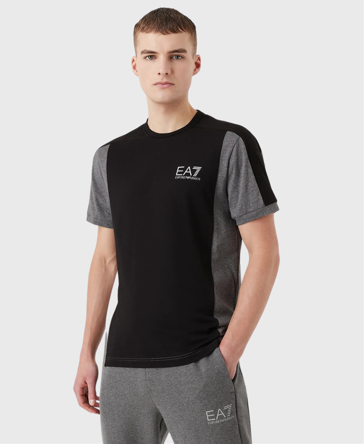 EA7 Emporio Armani 6LPT08 Colour Block T-Shirt Black