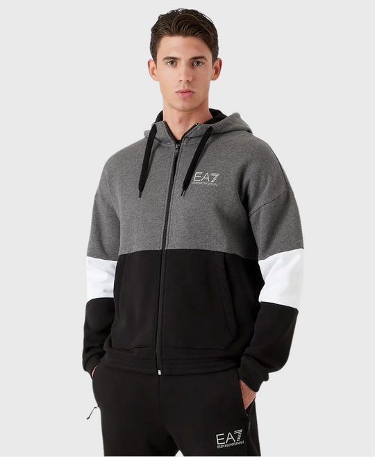 EA7 Emporio Armani 6LPV54 Colour Block Jersey Track Top Black