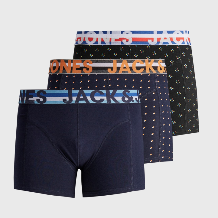 Jack & Jones Henrik 3 Pack Boxers Shorts Navy