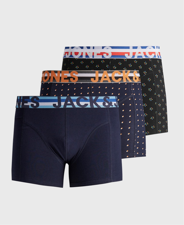Jack & Jones Henrik 3 Pack Boxers Shorts Navy