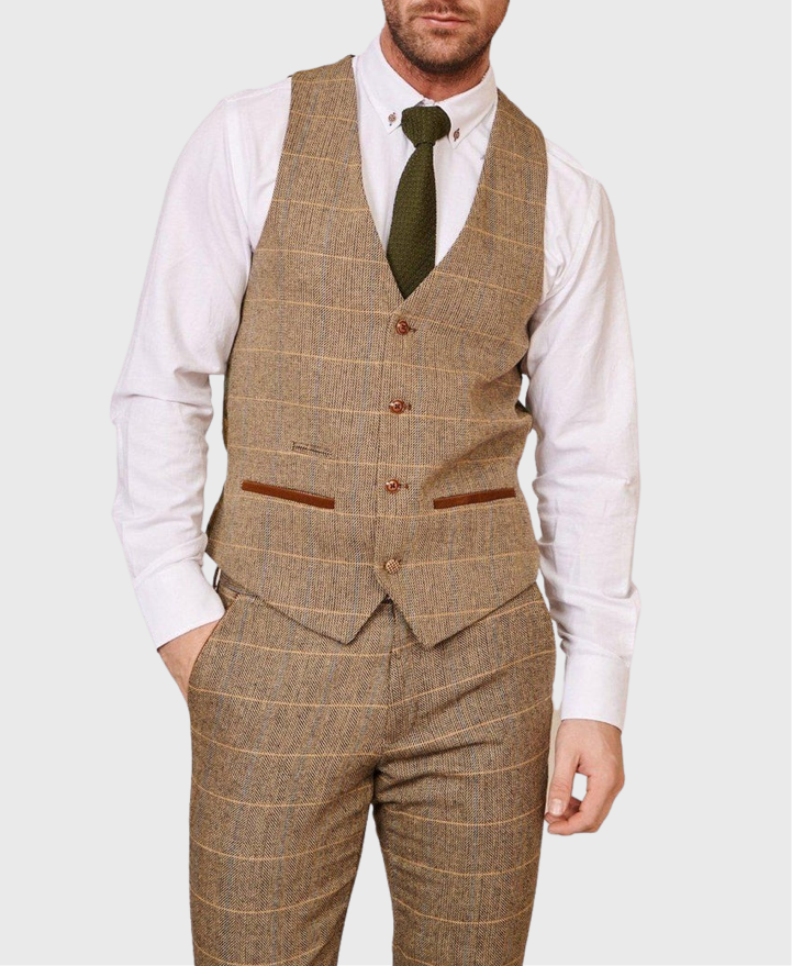 Marc Darcy Dx7 Waistcoat Tan