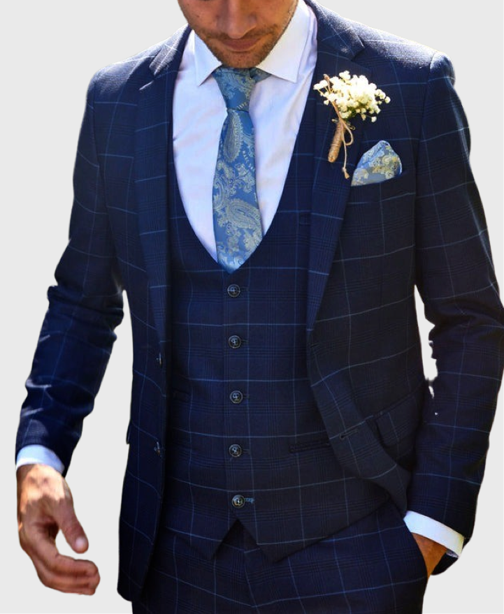 Marc Darcy Edinson Waistcoat Navy Sky