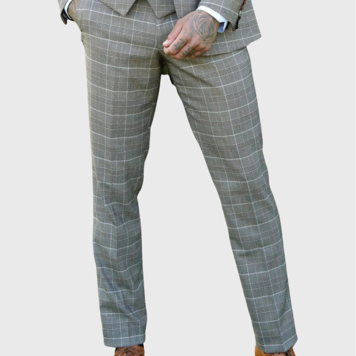 Marc Darcy Ray Trousers Tan Check
