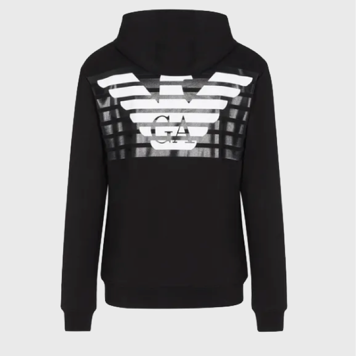 EA7 Emporio Armani 3Lpm61 Eagle Logo Hoodie Black