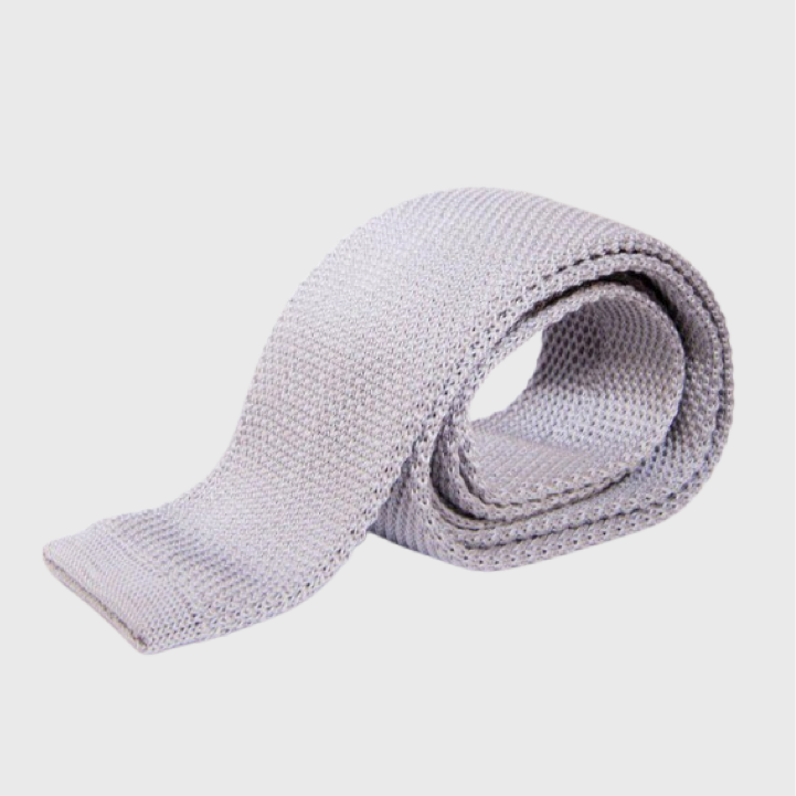Marc Darcy Knitted Tie Silver