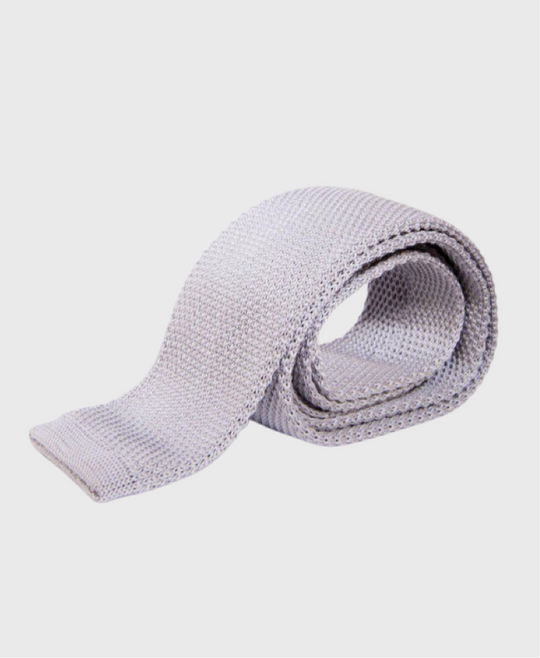 Marc Darcy Knitted Tie Silver