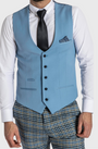 Marc Darcy Kelly Single Breasted Waistcoat Sky Blue