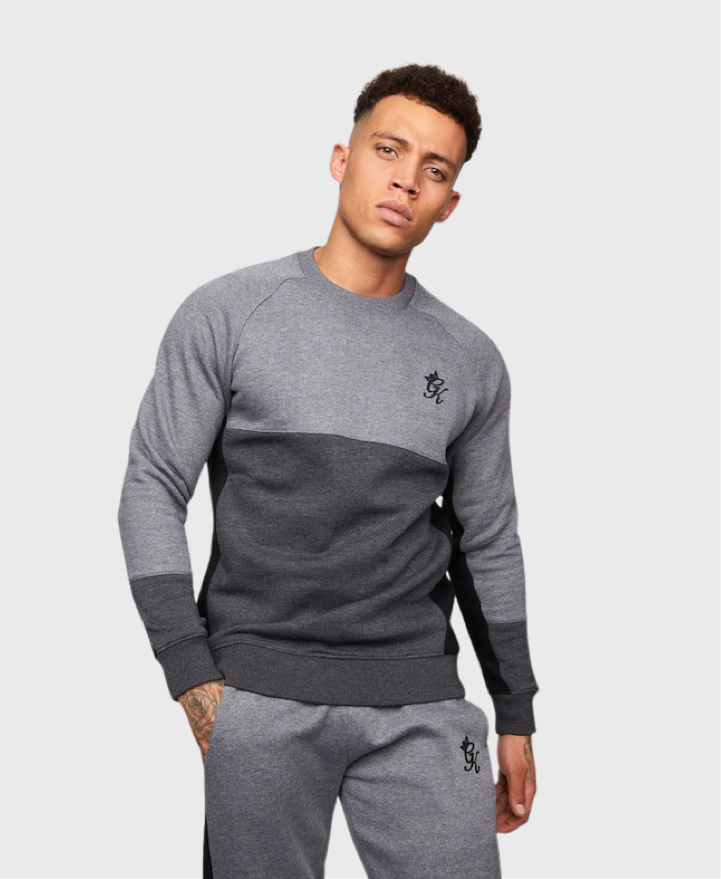 Gym King Minefield Sweatshirt Black Charcoal Marl Vault Menswear