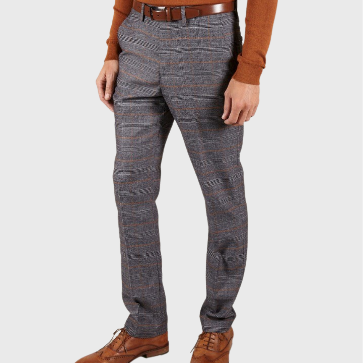 Marc Darcy Jenson Check Trousers Grey