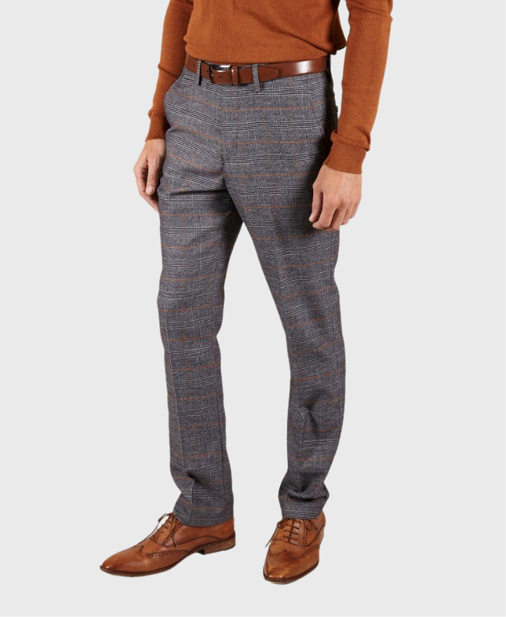 Marc Darcy Jenson Check Trousers Grey