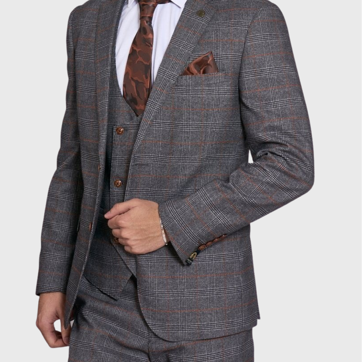 Marc Darcy Jenson Check Blazer Grey