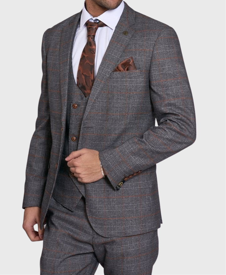 Marc Darcy Jenson Check Blazer Grey