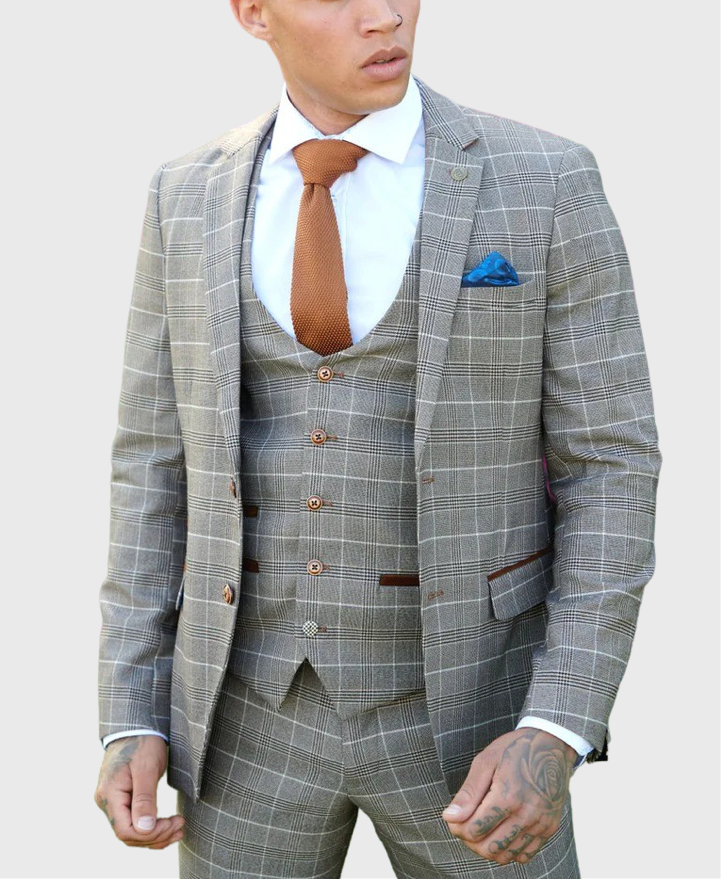 Marc Darcy Ray Blazer Tan Check