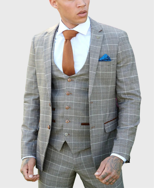 Marc Darcy Ray Blazer Tan Check