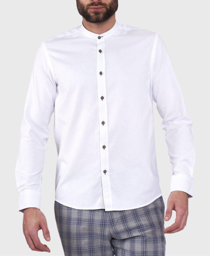 Marc Darcy Grandad Collar Archie Shirt White