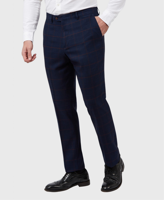 Marc Darcy Edinson Trousers Navy Wine