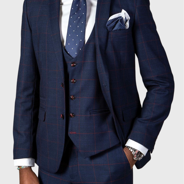 Marc Darcy Edinson Blazer Navy Wine