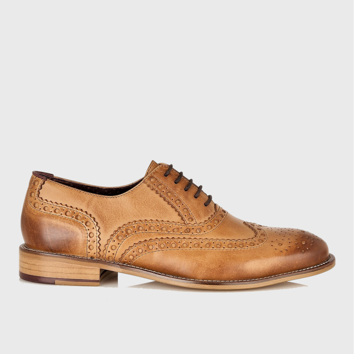 London Brogues Gatsby Brogue Shoes Tan