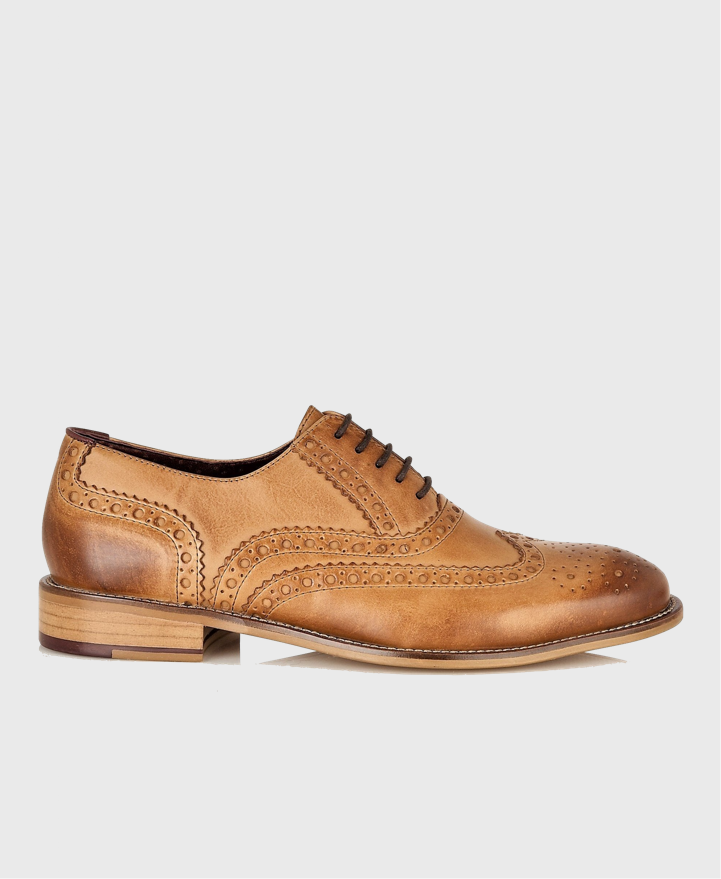 London Brogues Gatsby Brogue Shoes Tan