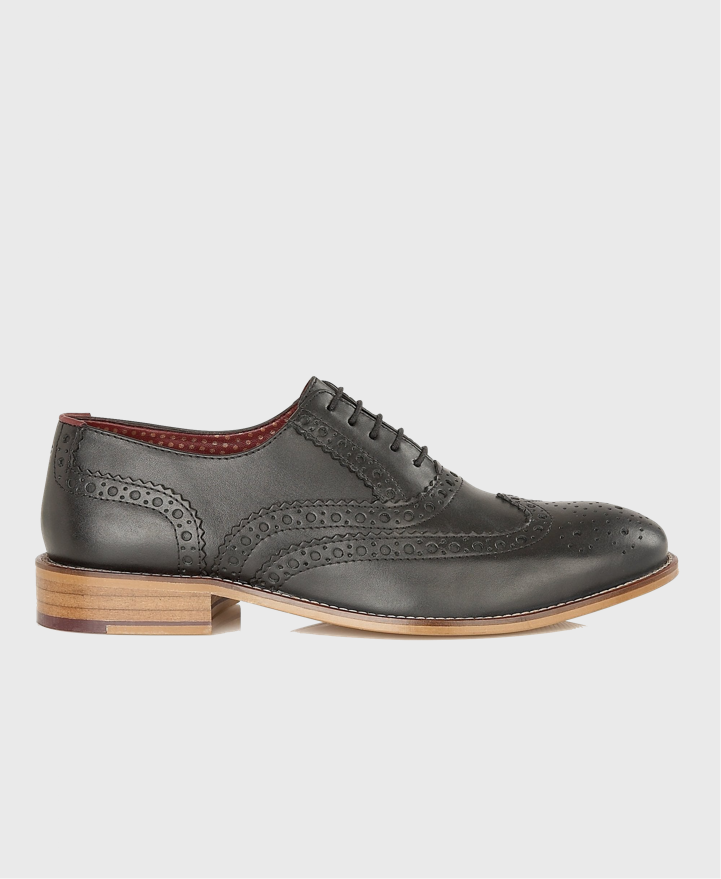 London Brogues Gatsby Brogue Shoes Black