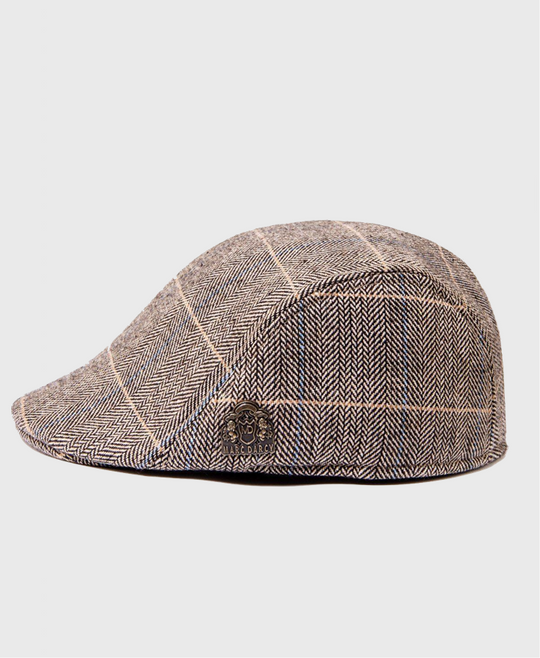 Marc Darcy Ted Tweed Flat Cap Tan