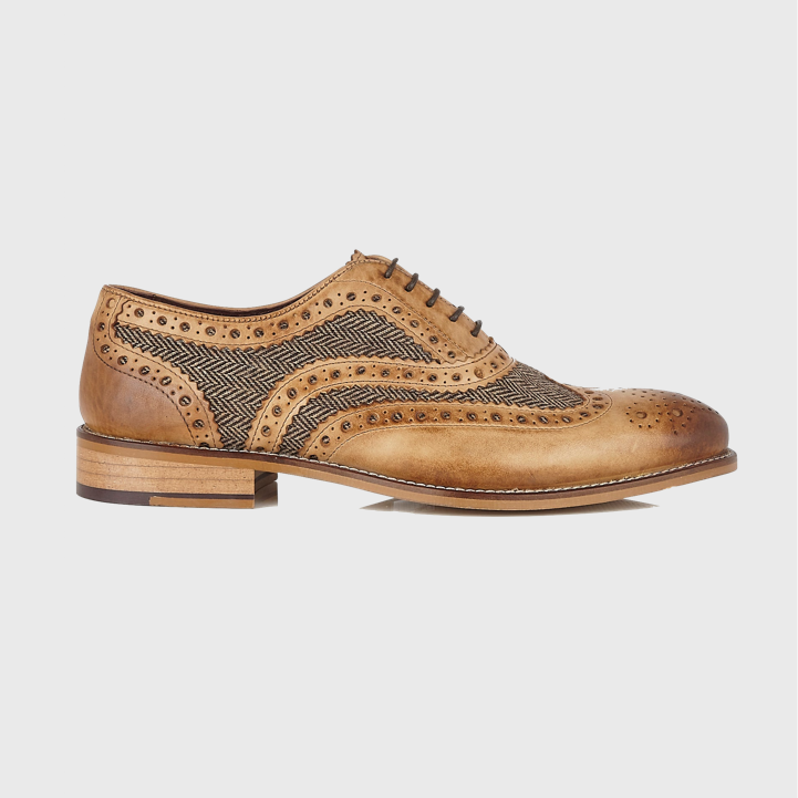 London Brogues Gatsby Shoe Tan/Tweed