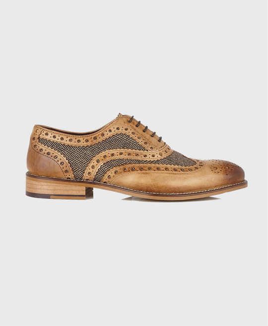 London Brogues Gatsby Shoe Tan/Tweed