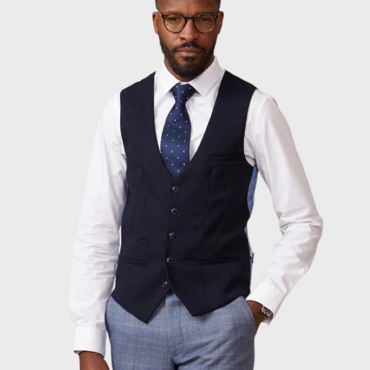 Marc Darcy Kelvin Single Breasted Waistcoat Navy