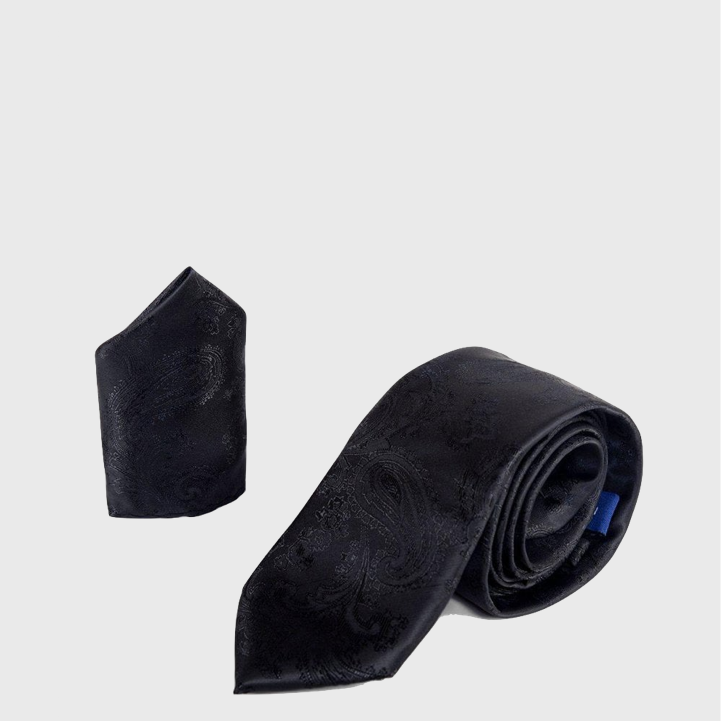 Marc Darcy Tie Set Paisley Black