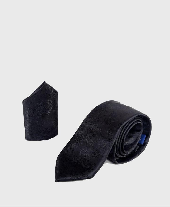 Marc Darcy Tie Set Paisley Black