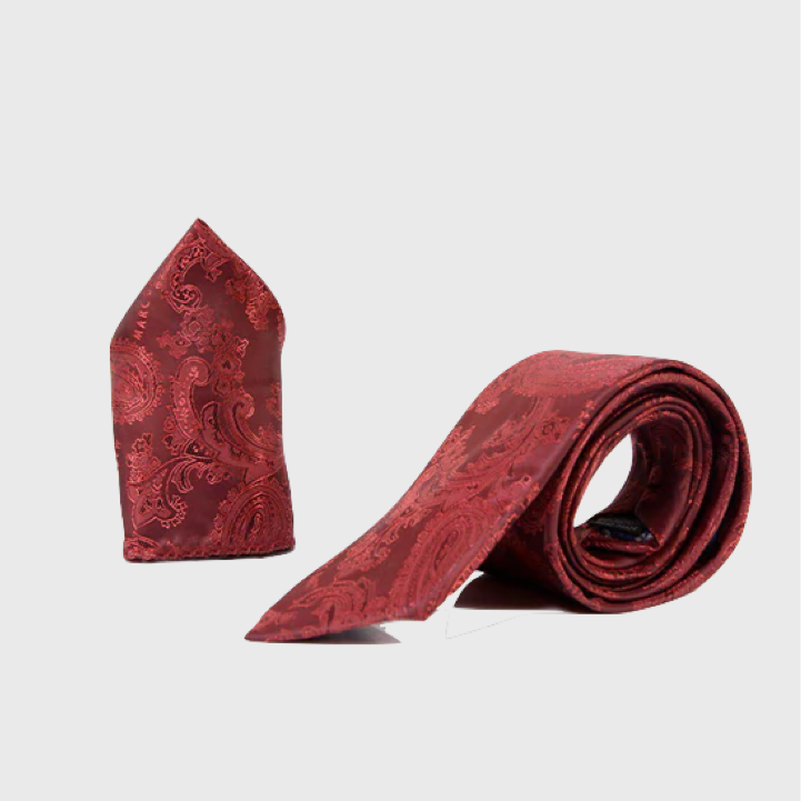 Marc Darcy Tie Set Paisley Wine