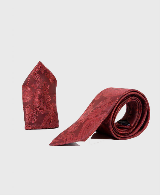 Marc Darcy Tie Set Paisley Wine