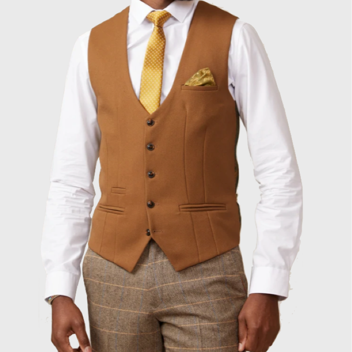 Marc Darcy Kelvin Waistcoat Tan