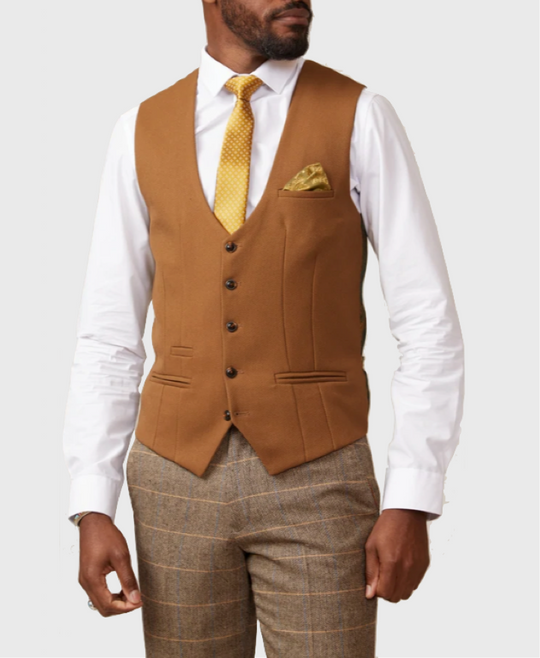 Marc Darcy Kelvin Waistcoat Tan