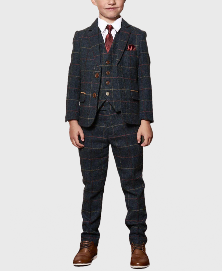Marc Darcy Kids Eton 3-Piece Suit Blue (Age 1-8)