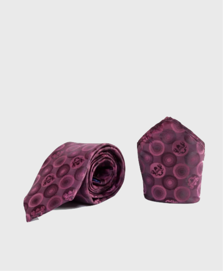 Marc Darcy Bubbles Tie Set Berry