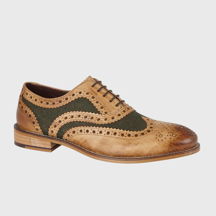 London Brogues Gatsby Shoe Green Tweed