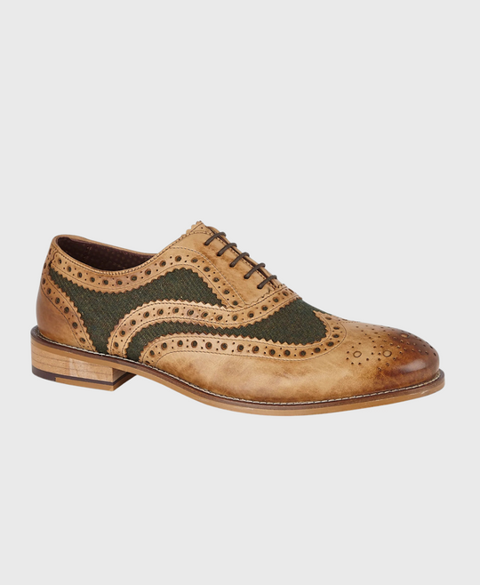 London Brogues Gatsby Shoe Green Tweed
