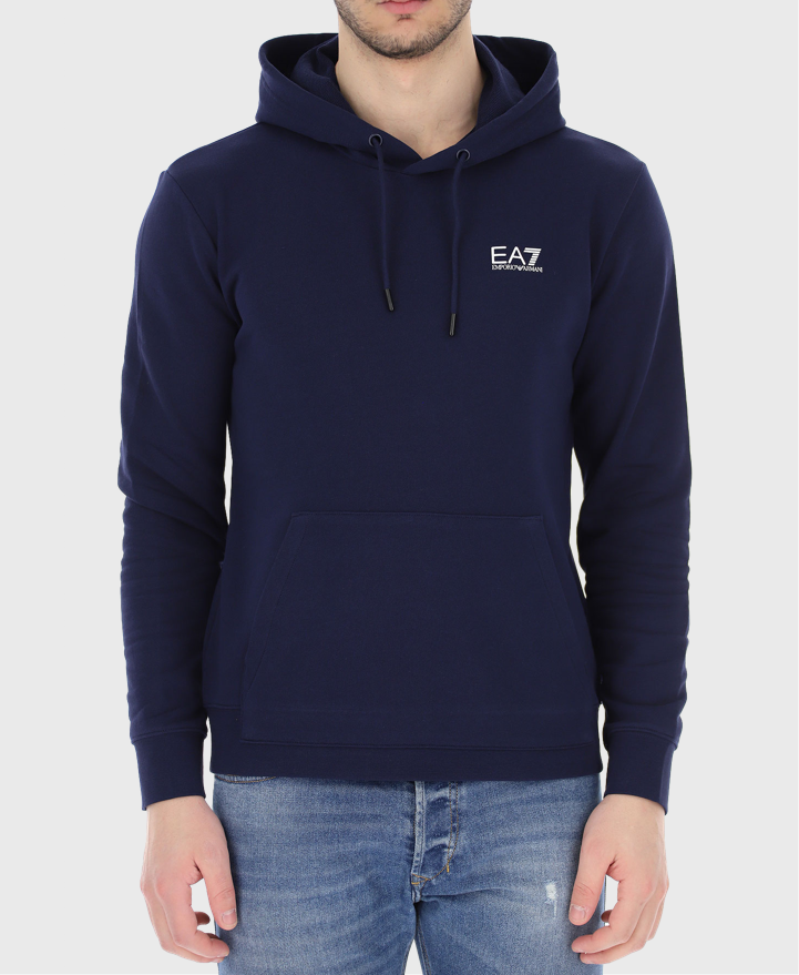 EA7 Emporio Armani 3Lpm6 Eagle Logo Hoodie Navy