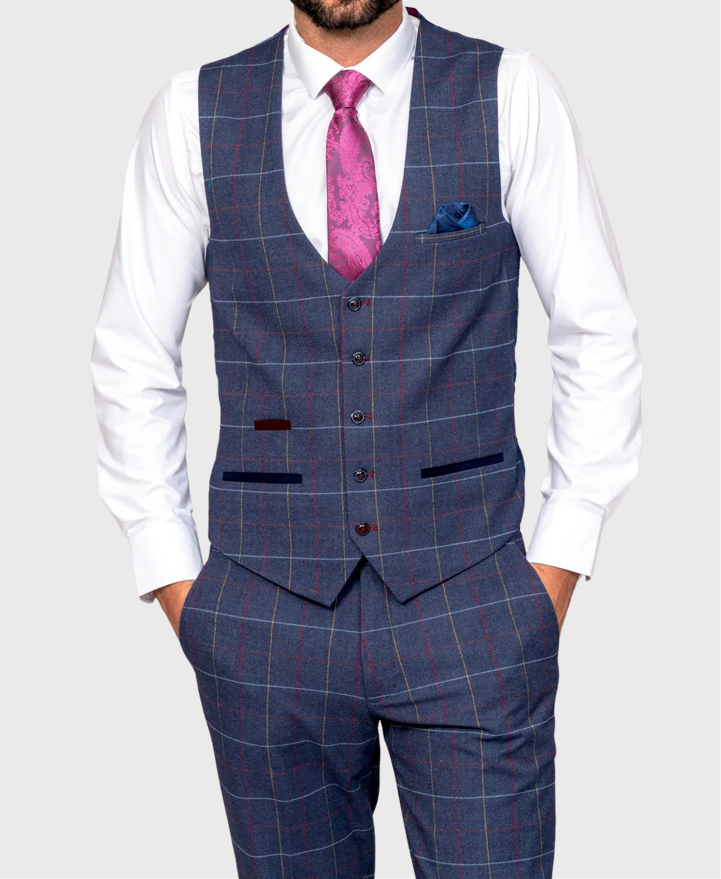 Marc Darcy Drake Waistcoat Navy