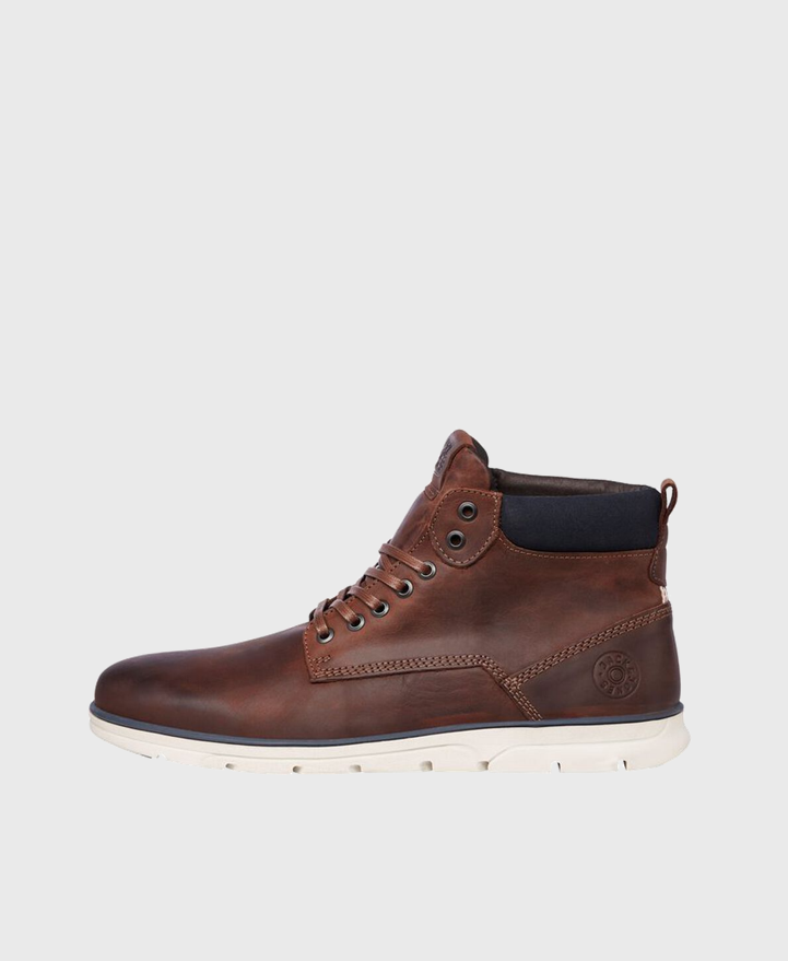 Jack Jones Tubar Leather Boot Brandy Brown