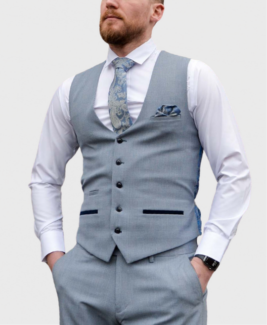 Marc Darcy Bromley Waistcoat Sky Blue