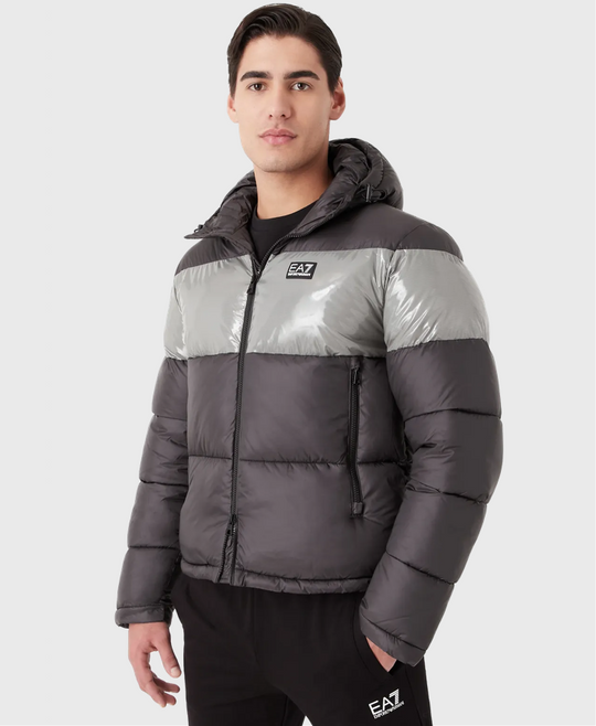EA7 Emporio Armani 6LPB10 Colour Block Puffer Jacket Black